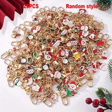 25pcs Random Mixed Christmas Series Metal Keychain, Perfect Practical Design, Various Christmas Gift Hanging Accessories, Ideal Christmas Party Decorations & Small Gifts
