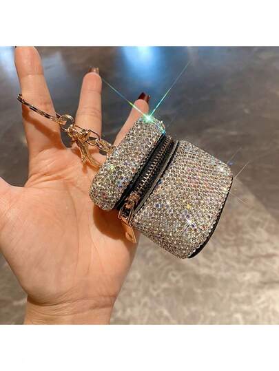 1PC 2026 New Storage Bag, Valentine's Day Gift, New Year Gift, Girlfriend Gift, Women's Sparkling Charm Wallet - Zipper Closure Compact Bag, Can Store Jewelry, Lipstick, Earphones - Synthetic Leather Material, Suitable For Party, Daily, Travel - Chain Key Bag - Elegant Choice, Cute Wallet, Keychain Accessories, Decorative Storage Bag, Jewelry Storage Bag, Fashion Accessories, Simple And Compact Handbag, Ideal Choice For Fashion Enthusiasts