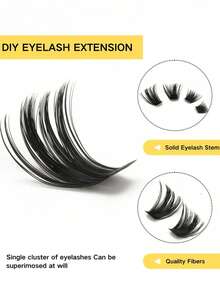 10排浓密睫毛簇，大容量睫毛盒160DD，卷翘簇状睫毛，适合嫁接，打造浓密睫毛效果，8-16毫米浓密睫毛簇，适合初学者，睫毛簇，单根睫毛，假睫毛 - D - 查看 5