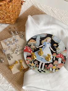 Decoraciones de arte de uñas - Placa base magnética de metal con diseños impresos de mariposas y princesas de colores, puntas de uñas variadas, soporte de exhibición de arte de uñas coreano, accesorios y suministros personales DIY para fotografía