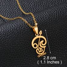 1件泰米尔语“唵”字印度教符号吊坠项链，女士女孩不锈钢印度宗教饰品 - 彩色 - 查看 16