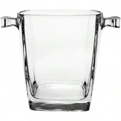 Luminarc 307-5980 Hielera Clásica con Asa Ergonómica, Vidrio Transparente, Colección Stearling, Para Mesa de Noche o Bar en Casa, Capacidad 1.3 L con Caja de Regalo