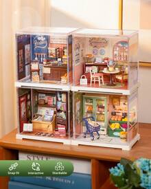 Robotime Rolife Super Creator DIY Plastic Miniature House Building Set - 3D Puzzle With Dustcover, Compatible With Mini Figures, And A Variety Of Themes. This 3D Model Toy Is Suitable For Teenagers And Adults, Making It An Ideal Christmas Or Birthday Gift - 01-Fresh Fruit Shop - 查看 9