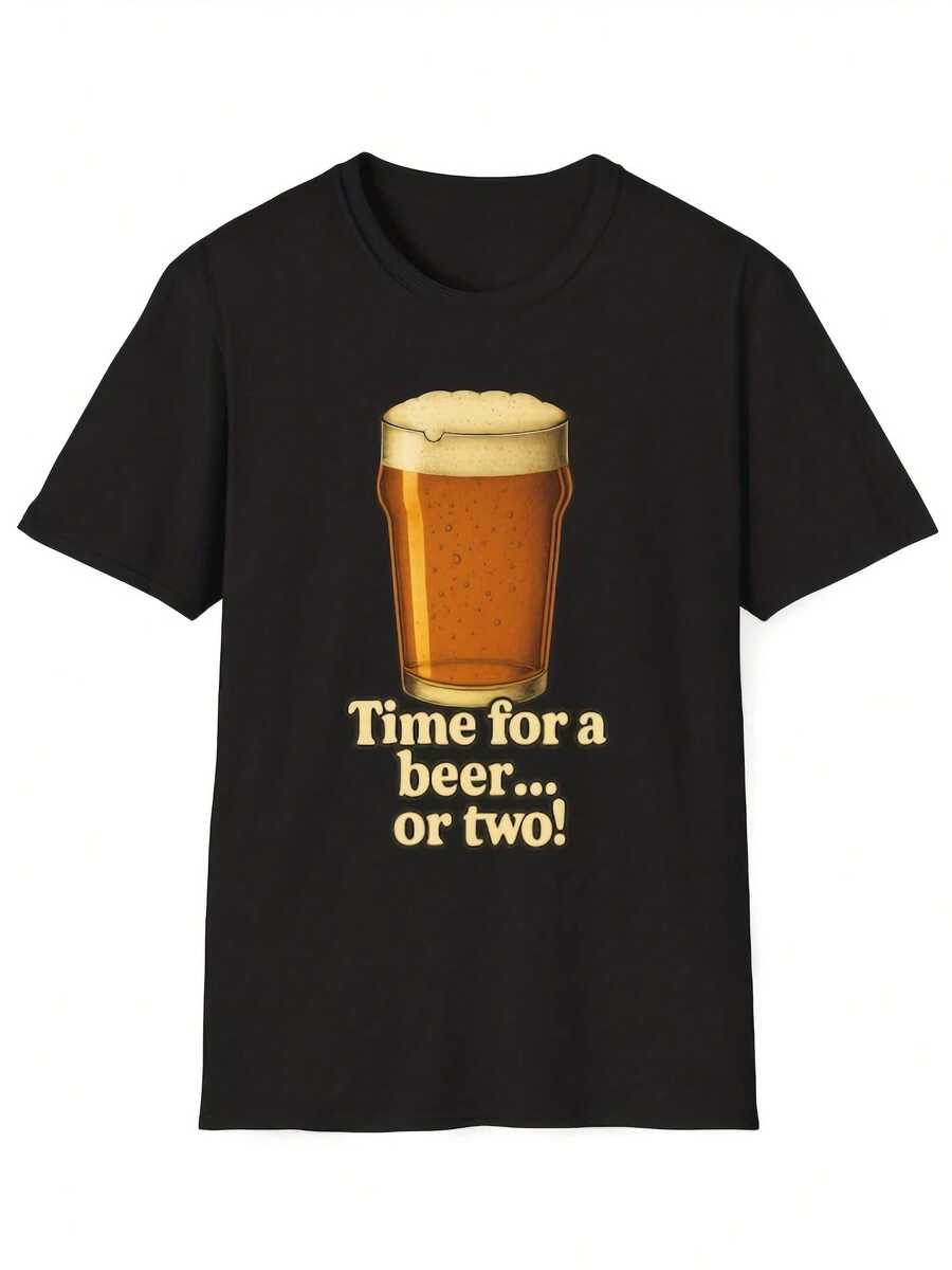 Beer Time T-Shirt Uni Softstyle Drinking Tee,This Fun Printed Casual T-Shirt Is The Perfect Gift For Valentine's Day/Christmas - 款式11 - 查看 1