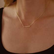 Personalized Lowercase Name Necklace, Minimalist Signature Jewelry, Gold-Tone Name Necklace, Bridesmaid Gift, Mother's Day Gift, Gold, Fashionable, Multicolor, Retro, Minimalist, Unisex, Casual, Cute, Customized, Personalized, Unique, Ideal Gift For Him, Ideal Gift For Her, Gift For Her, Boyfriend, Girlfriend, Dad, Mom, Family, Friends - Multicolor - View 4