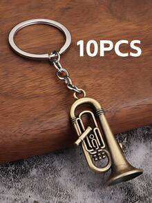 1pc Mini Saxophone Metal Keychain, Bohemian Style Musical Instrument Pendant | Music Themed Small Gift, Thoughtful For Father, Creative For Friends, Fun For Children, Dopamine Decor Christmas - Multicolor - View 27