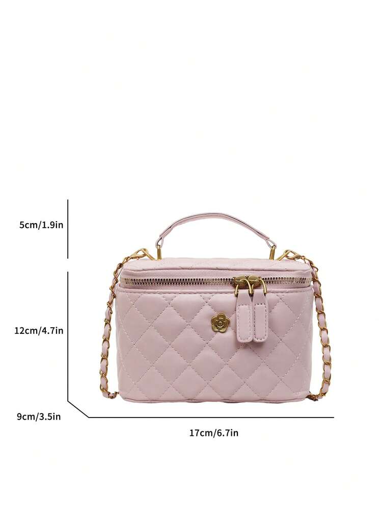 New Handheld Box Bag, Simple Chic Shoulder & Crossbody Bag , Pink - Pink - View 3