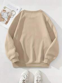 2026 New Year Cotton Sweatshirt For Women Pink 'All You Need Is Love' Red Cursive Letter Hoodie - Thick Pullover Sweater With Heart Decoration, Pink And Red Valentine's Day Sweater, Casual Winter Wear, Machine Washable Crew Neck Sweater (Do Not Tumble Dry) - Mature Style Loose And Comfortable Winter Clothes For Women - 黑色 - 查看 11