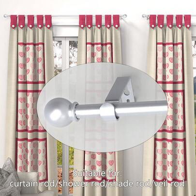 0.63인치 아이언 스플라이스 커튼봉/로만봉, 클래식 다용도 스몰 볼 데코 브래킷 세트, 길이 23-87인치, 간편한 설치, 내구성, 적합 대상: 커튼봉/샤워봉/햇빛 가리개봉/쉬어 커튼봉, 벽걸이 및 행잉 설치, 침실, 주방, 거실, 식당, 사무실, 기숙사 또는 임대, 경량 실버 커튼봉, 모던 미니멀리스트 디자인, 심플하고 우아함!