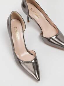 Fashionable Pointed Toe Side Hollow Sexy Slim Heel Women's High Heels Pumps - Bronze - View 3