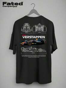 Blueprint T-Shirt - Fated Car 100% Cotton - 黑色 - 查看 2