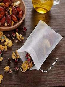 Drawstring Non-Woven Fabric Bag For Tea Bag Packaging, One-Time Use, 100 Pieces Per Bag; Filter Bag For Residue - Multicolor - View 4