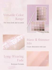 Dasique 20-Color Eyeshadow Palette, Long-Lasting Pigmentation, Easy To Apply, Smooth Blendable Formula, Cruelty-Free, Vegan, Holiday Essential, Rose Girl's Best Color Charm, Christmas Gift, Fashion Brand, Back To School Must-Have - #02 Cool Basic - 查看 4