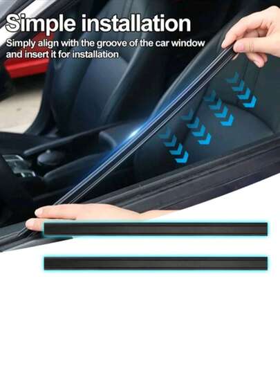 1/2 peças de limpadores universais para vidros laterais de carro. Remove névoa e água da chuva do vidro com tiras de borracha raspadoras duplas. Limpador de vidro removível, limpador geral, palheta do limpador, tira de borracha, acessórios para carro.