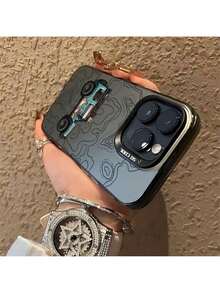 Custodia per auto fuoristrada con graffiti, compatibile con 16, 15, 14, 13, 12, 11 Pro Max, X, XR, XS Max, 8, 7 Plus, con retro opaco antiurto - Argento - Visualizzare 4