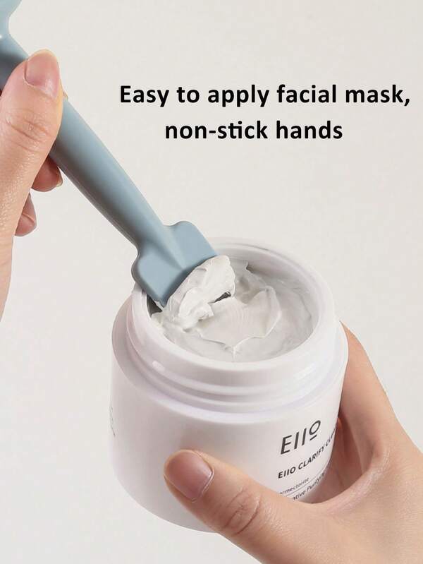 1/2 piezas Cepillo facial de doble cabezal color azul y 1 pieza Cepillo facial de doble cabezal color té con leche, Cepillo multifuncional para mascarilla facial, limpieza y exfoliación, Herramienta de belleza de cerdas suaves para aplicar mascarillas faciales, Especial para salones de belleza