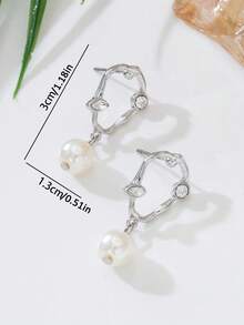 1 Pair Retro Luxury Rhinestone Inlaid Teardrop Earrings, Suitable For Women's Daily Wear - Irregular Earrings - View 4