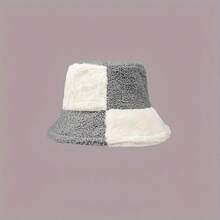 Colorblock Bucket Hat, Fashionable & Fresh, Thermal Lined, Breathable, Warm, Suitable For Autumn/Winter, Large Head Circumference, Flattering - Multicolor - View 5