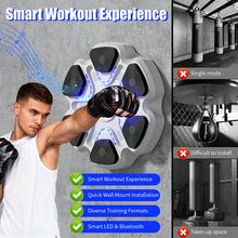 音乐拳击机，带拳击手套的互动拳击训练器，成人壁挂式电子拳击靶，9 种模式和 9 种速度