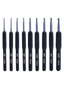 Crochet Hook Set, Includes Ergonomic Metal Hooks, Stitch Markers, Storage Bag, Multicolor, Suitable For All Seasons DIY Knitting Crafting Tools, Great For Beginners - Multicolor - View 12