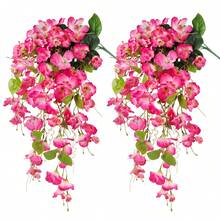 1pc/2pcs 25.2 Inch Faux Silk Hanging Amaryllis Flower, UV Resistant Artificial Flower, Suitable For Garden, Wedding, Front Door, Porch, Yard, Valentine's Day Gift - Multicolor - View 5