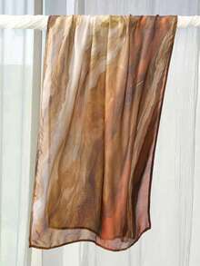 1条新款印花围巾，高端渐变大理石水彩印花，优雅女士头巾，柔软材质，多功能防晒/防风围巾披肩，适合日常生活/节日/派对，可作为阿巴雅配饰或女士面纱搭配连衣裙。