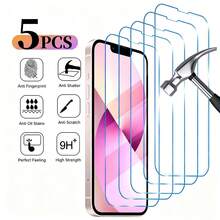 5pcs High Definition Transparent Tempered Glass Screen Protector, Anti-Scratch, Full Coverage, Compatible With IPhone 17/16/15/14/13/12/11 Pro Max/Xr/X/Xs Max Plus, Anti-Fingerprint Phone Screen Protector, Anti-Scratch Glass, Phone Screen Protector - Transparent-5PCS - View 21