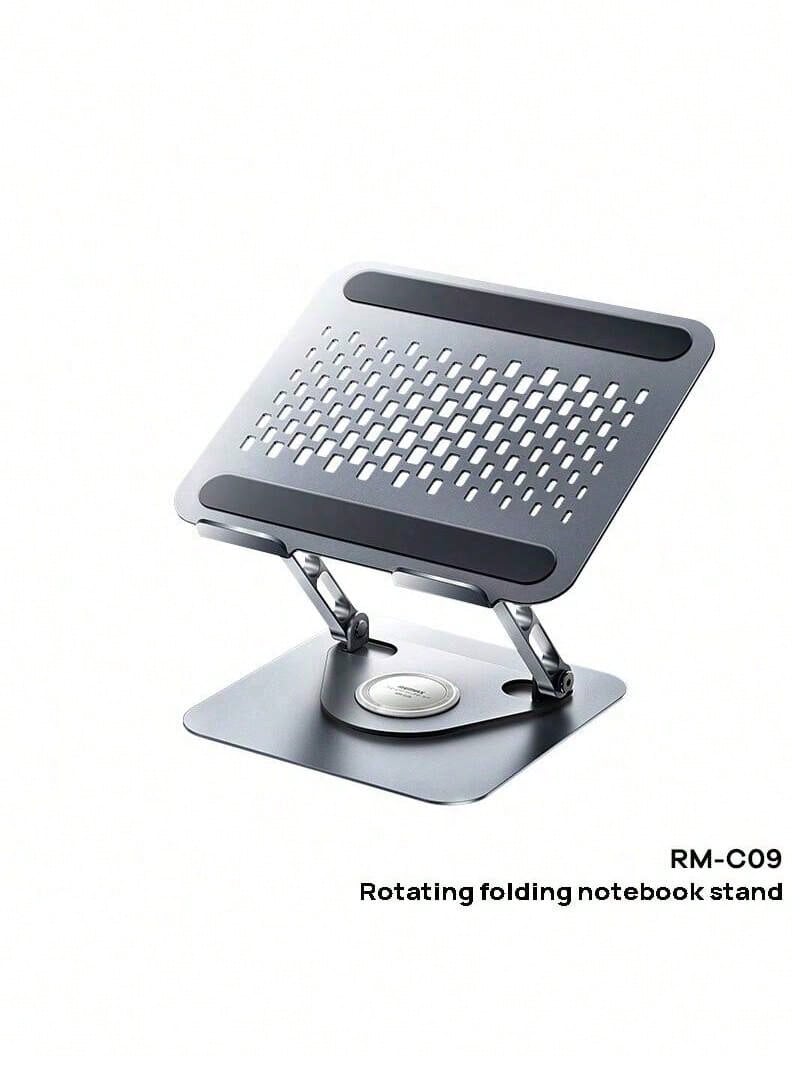 REMAX RM-C09 Laptop Stand Universal Rotation Folding Aluminum Alloy Stand Multi-Angle Adjustment 360° Free Rotation Alloy Material Strong Support - Space Gray - View 1