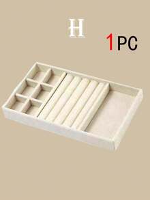 1/9pcs Velvet Jewelry Tray, Jewelry Display Box, Stackable Jewelry Organizer Tray, Removable Compartments For Earrings, Rings, Necklaces, Bracelets, Lipsticks, Watches, Brooches, Hair Clips, Suitable For Home Decor, Vanity, Bedroom Drawer - Multicolor - View 14