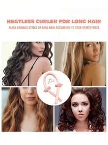 4pcs No-Heat Curler Set - Satin No-Heat Curlers, Extra Large Curling Rod Tips, No Heat Needed For Overnight Curling - Multicolor - View 4