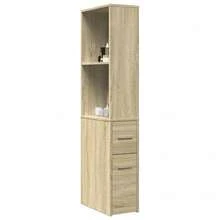 vidaXL Schmaler Badschrank Mit Rollen, Sonoma-Eiche Holzwerkstoff - Giallo - Visualizzare 1