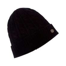 Bruno Magli Chunky Knit Cable Cashmere Hat - màu đen - Xem 2