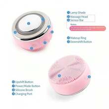 2 IN 1 Mini Electric Silicone Cleansing Brush Ultrasonic Cleansing Brush Massager USB Charging Waterproof Cleansing Device 600mAh