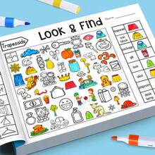 Find Hidden Pictures Book, Pencil Drawing, Interactive Search And Drawing Activity Book, Engaging Hide-And-Seek Themed Pages (Randomly Distributed), Fun And Simple, Cultivate Drawing And Hands-On Skills, Enhance Focus And Imagination, Suitable As Christmas, Birthday, Party, New Year, Halloween Gift