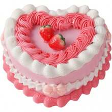 Heart Shaped Jewelry Box For Girls, Fake Cherry Pink Cake, Cute Kawaii Decorative Storage Accessories - B - Xem 12