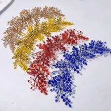 皇家1件手工银/金水钻发夹，奢华新娘头饰，婚礼盘发发饰，侧边装饰，派对，节日，演出装扮，圣诞节情人节配饰 - 彩色 - 查看 11