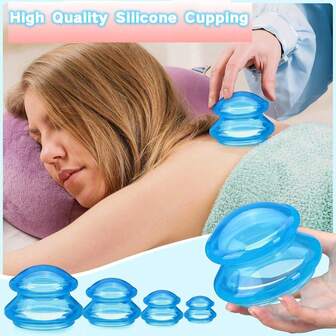 1 Set -6PS/4PS/1pc Upgraded High-Quality Silicone Cupping Massage Cup Set, China Professional Cupping Set - Used For Body Massage, Vacuum Suction Cup Cupping Set, Body And Facial Care, Anti-Aging Beauty Tools, Upgraded Silicone Beauty Cup Set, Christmas Box, More Luxurious