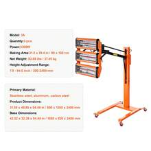 Lámpara de curado por infrarrojos, 3300 W, tiempo de 1 a 60 min, luz de curado para automóvil con calefacción automática con soporte, calentadores de cabina de horneado en aerosol para área de horneado de 8.61 pies cuadrados, secador de pintura para reparación in situ, secado del motor, 1 paquete - 3300 W - Ver 7