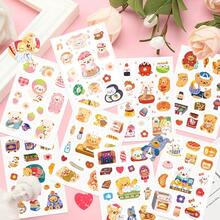 8pcs Little Bear Daily Stickers Cute Cartoon Animals Decal DIY Scrapbook Guitar Luggage Bottle Surfboard Stickers For Teens Gift - Multicolor - View 10