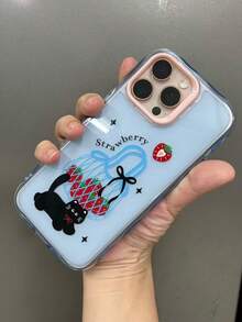 1个波点绿色背景手机壳，兼容 16 Pro Max、Apple 15、新款16 Pro、Viral 14、13英寸硅胶手机壳，防摔保护套，15 Pro女士款 - 淺藍色 - 查看 2