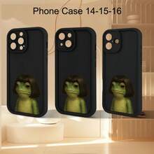Una funda de teléfono con diseño de rana linda e interesante, una funda de protección personalizada simple y elegante, diseño a prueba de golpes y anticaídas, adecuada para todas las series de teléfonos , compatible con  17.17 Pro...17 Pro Max...17 Agua. 16.16 Pro...16 Pro Máx.16 más.. 15.15 Pro Max...15 Pro...15 más.. 14.14 Pro...14 más..14 Pro Max... 13.13 Pro...13 Pro Max...12.12 Pro...12 Pro Max...11.11 Pro...11 Pro Máx.XR.X.XS.XS máx.Se.MiNi, es un poco extraño, pero muy protector. - Negro 726 - Ver 10