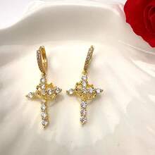 Mothers Day Gifts For Mom Upgraded Crown Cross Necklace For Women 14K Gold Plated Crown Cross Pendant Necklace Simple Diamond Gold Necklaces Faith Cross Jewelry First Communion Necklace - Ring Crown Cross Earring - View 7