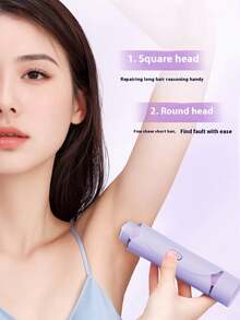 GENAI 女性便攜式電動體毛修剪器，2合1雙頭刮鬍刀，適用於腋下、腿部、手臂、比基尼區域，無線便攜式除毛裝置，適合敏感肌膚 - 彩色 - 查看 2