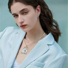 Tarot Card Necklace Women, Gold Vintage Pendant, Good Luck Amulet Jewelry - b - 查看 2