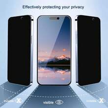 4PCS Anti-Spy Privacy Smartphone Screen Protector Scratch Resistant Tempered Glass Full Coverage Glass Flim Compatible With IPhone17 16 15 14 13 12 11 Pro Max XR X XS Max Plus Anti-Fingerprint Phone Protective Anti Spy Glass Mobile Screen Protector Film - Black-4PCS - View 3