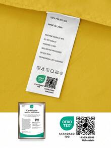 2pcs Microfiber Pillowcase Set (Pillow Insert Not Included), Soft & Breathable 100% Superfine Fiber Pillowcases, Lightweight & Cloud-Like, Envelope Closure, Machine Washable All Season, Oeko-Tex Certified - Mustard Yellow - View 7