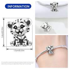 CYMYSS 1 件套可爱动物主题吊坠，采用镀银铜材质，镶嵌立方氧化锆石——完美搭配女士手链，是情人节、生日或日常佩戴的理想之选。
