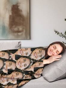 1pc Customized Personal Photo Flannel/Coral Fleece Blanket, Customize Name Logo Blanket, Customize Photo Blanket, Suitable For Wife, Husband, Couples, Father's Day, Mother's Day, Christmas, Halloween, Holiday Blanket, Family Pet Gift, Picture Memorial Blanket, Breathable,Lightweight,Washable,Funny,Cute,Love,Soft,Comfortable,Elegant,Simple,Custom,Personalized,Unique,Ideal Gifts For Him,Ideal Gifts For Her,Him,Her,Boyfriend,Girlfriend,Dad,Mom,Family,Friends,For Anniversaries,For Mother's Day,For Birthdays,For Valentine's Day,For Graduation,For Father's Day,For Weddings,For Housewarming,Sofa,Bed,Car,Tea Room,Bedroom,Bathroom,Living Room,Dining Room,Customized Throws - Multicolor - View 10