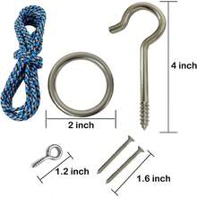 Hook And Ring Toss Game - Kit Swing Game - Ring Toss Game Set With String And Hooks OutdoorIndoor - Blue 1 - View 3
