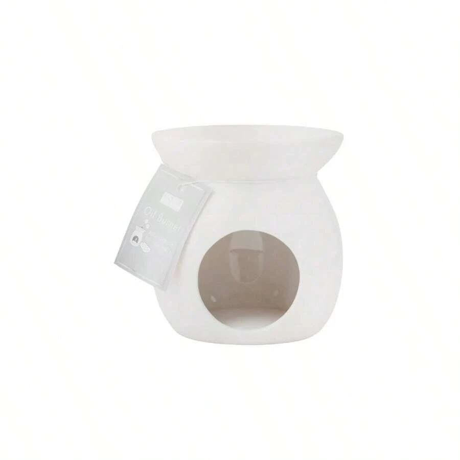 FabFinds White Ceramic Oil Wax Melt Burner 10cm Assorted Piece - White - View 1